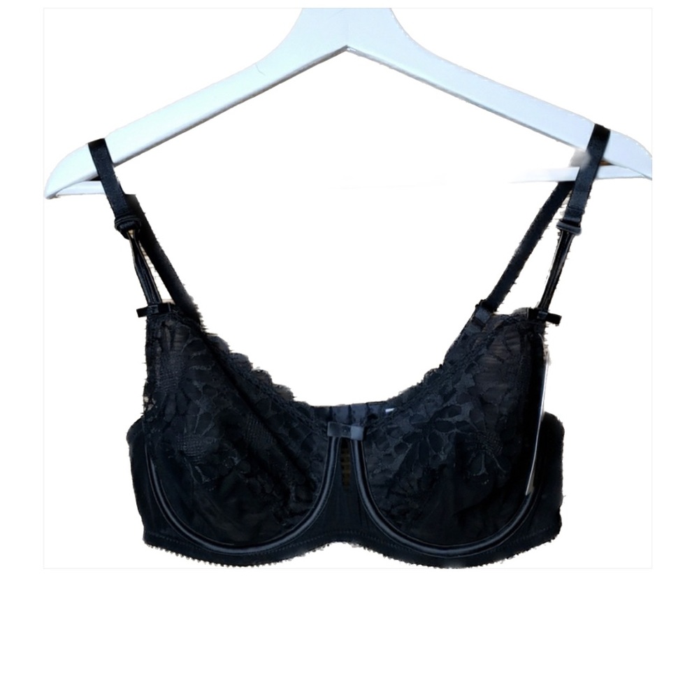 New Parfait Irene Laced Unlined Wire Bra Black 38C